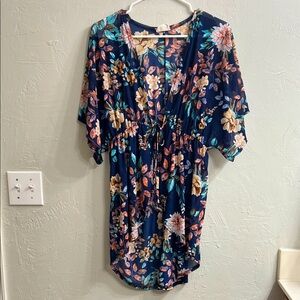 Floral Navy Kimono Cardigan